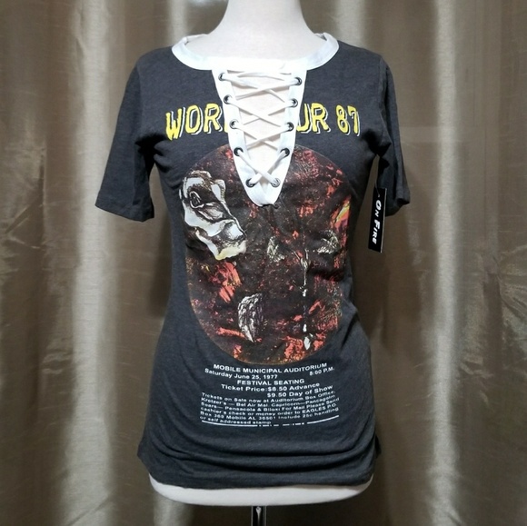 On Fire Tops - Eagle's World Tour 87 Crisscross Top